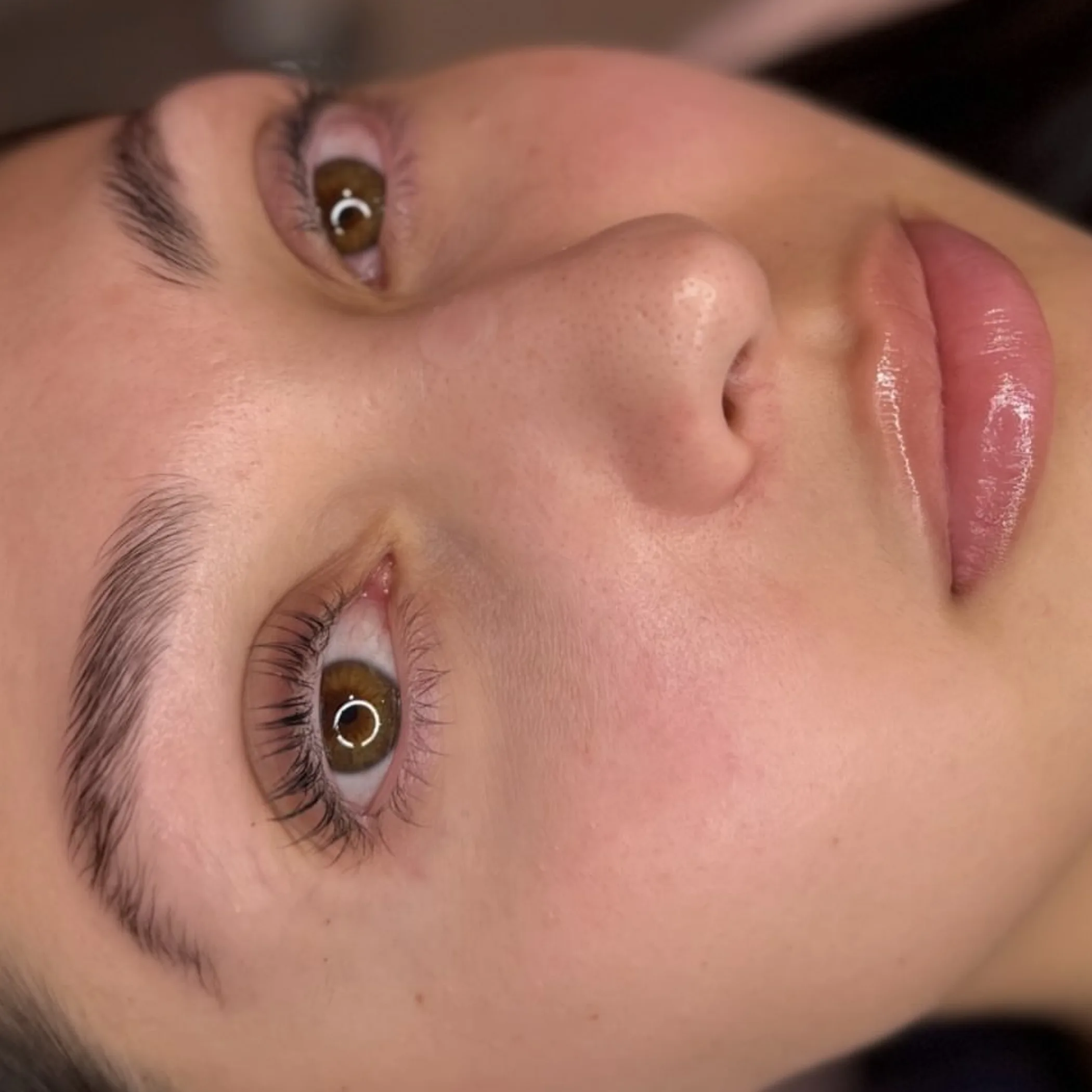 natural lashes after lash lift