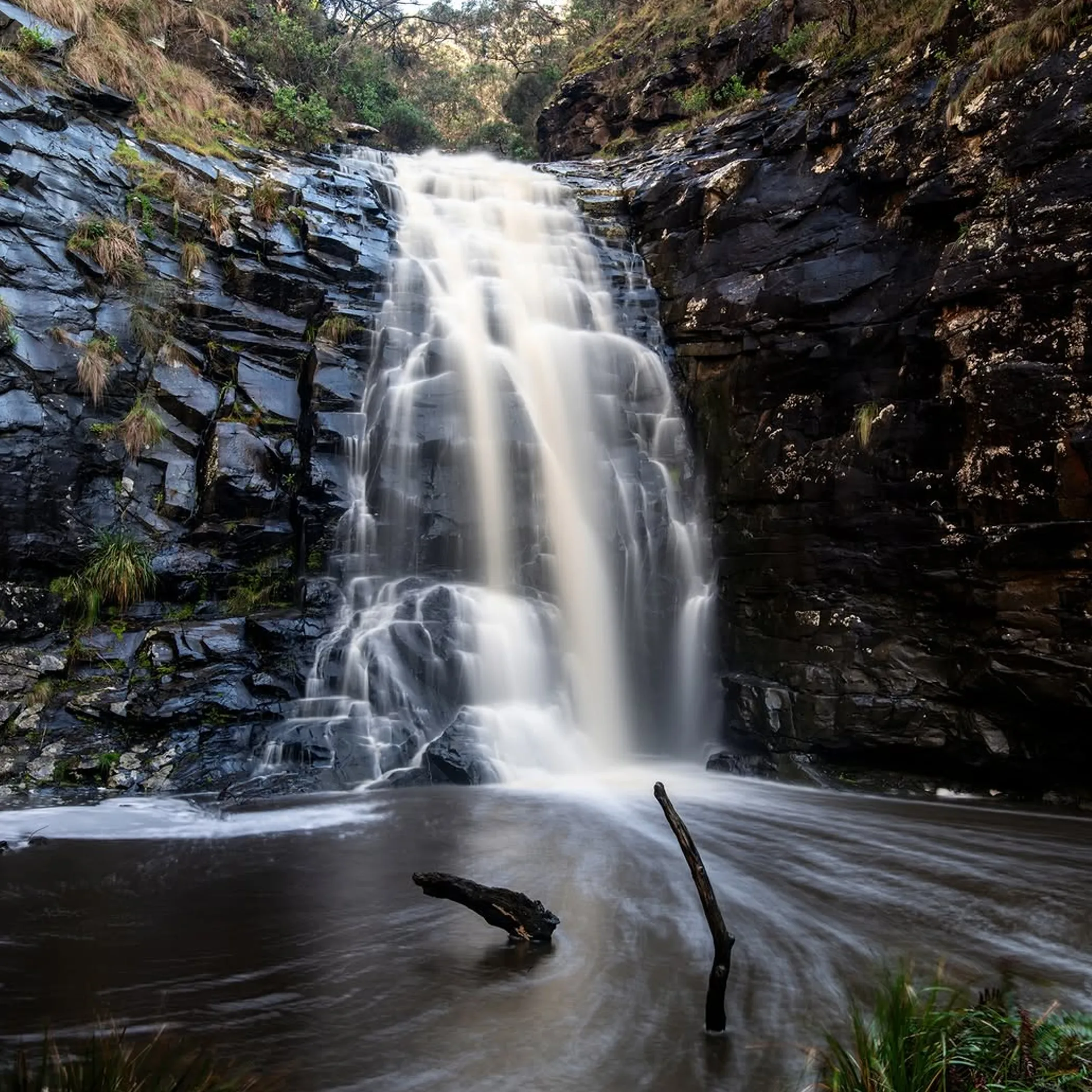 well-lit otway waterfall